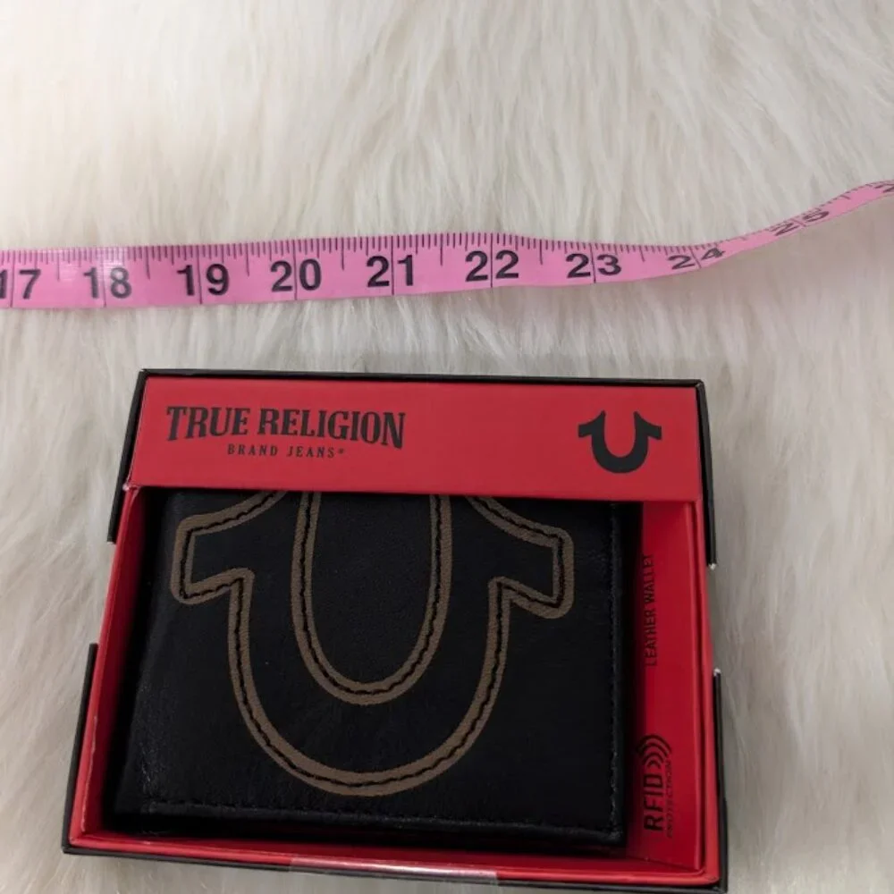 NWT Men's Black True Religion Leather Wallet
